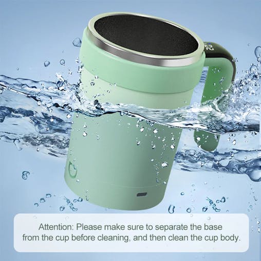 NNEOBA Rechargeable Automatic Magnetic Self-Stirring Mug LED Temp Display Green