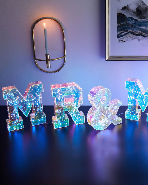 Podświetlany napis mr&mrs LED na USB