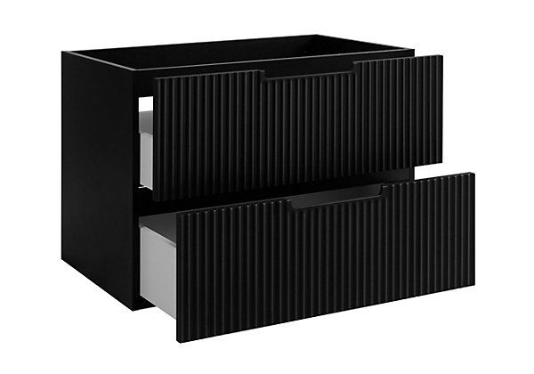 Meuble de salle de bain, noir / blanc, 180 (2 x 80   20) x 58,6 x 46 cm