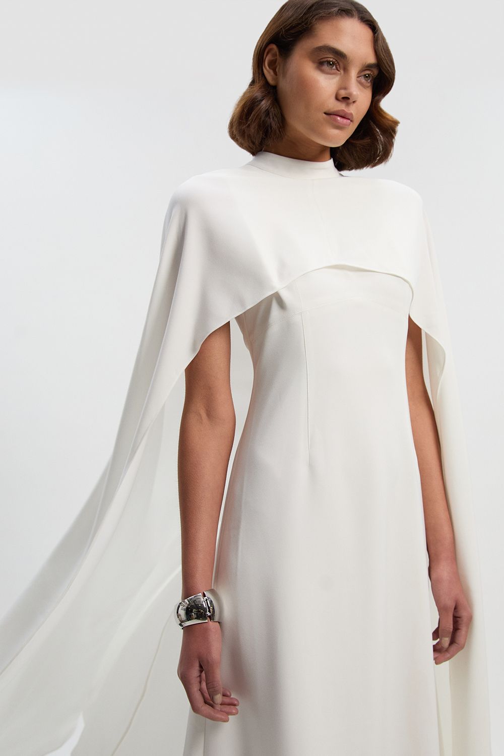 KarenMillen Tailored Cape Detail Maxi Dress