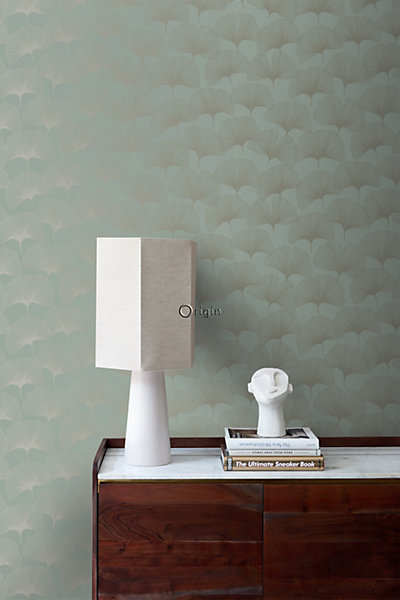 Origin Wallcoverings papier peint feuilles de ginkgo vert cendré 53 cm x 10.05 m