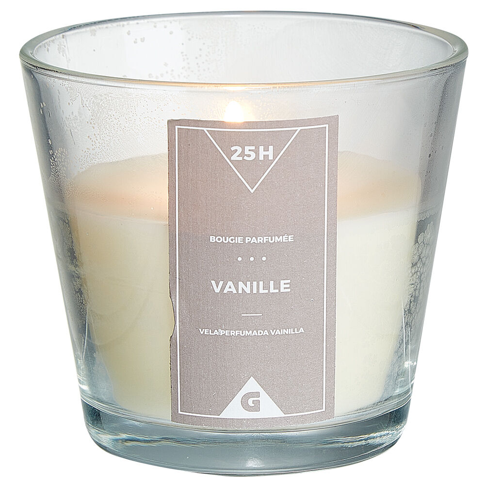 Bougie parfumée dans verre Ø 9 cm senteur vanille
