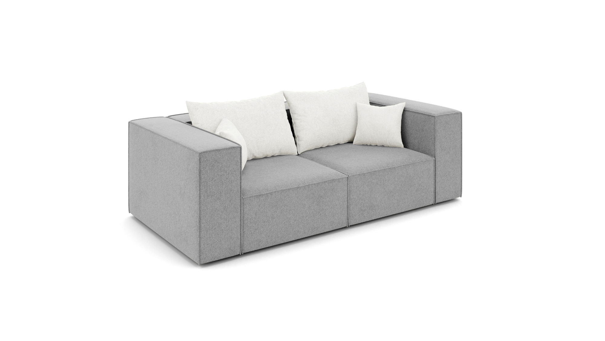 Wygodna sofa 2 osobowa POPPY szary sofa modułowa do salonu