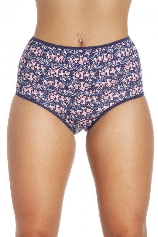 Camille Four Pack Mixed Print Cotton Full Maxi Briefs