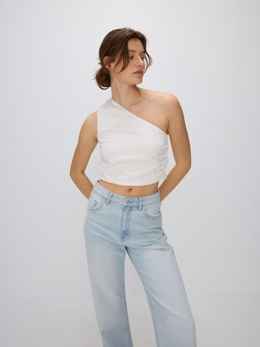 Asymmetric Blouse With Drape Detail
