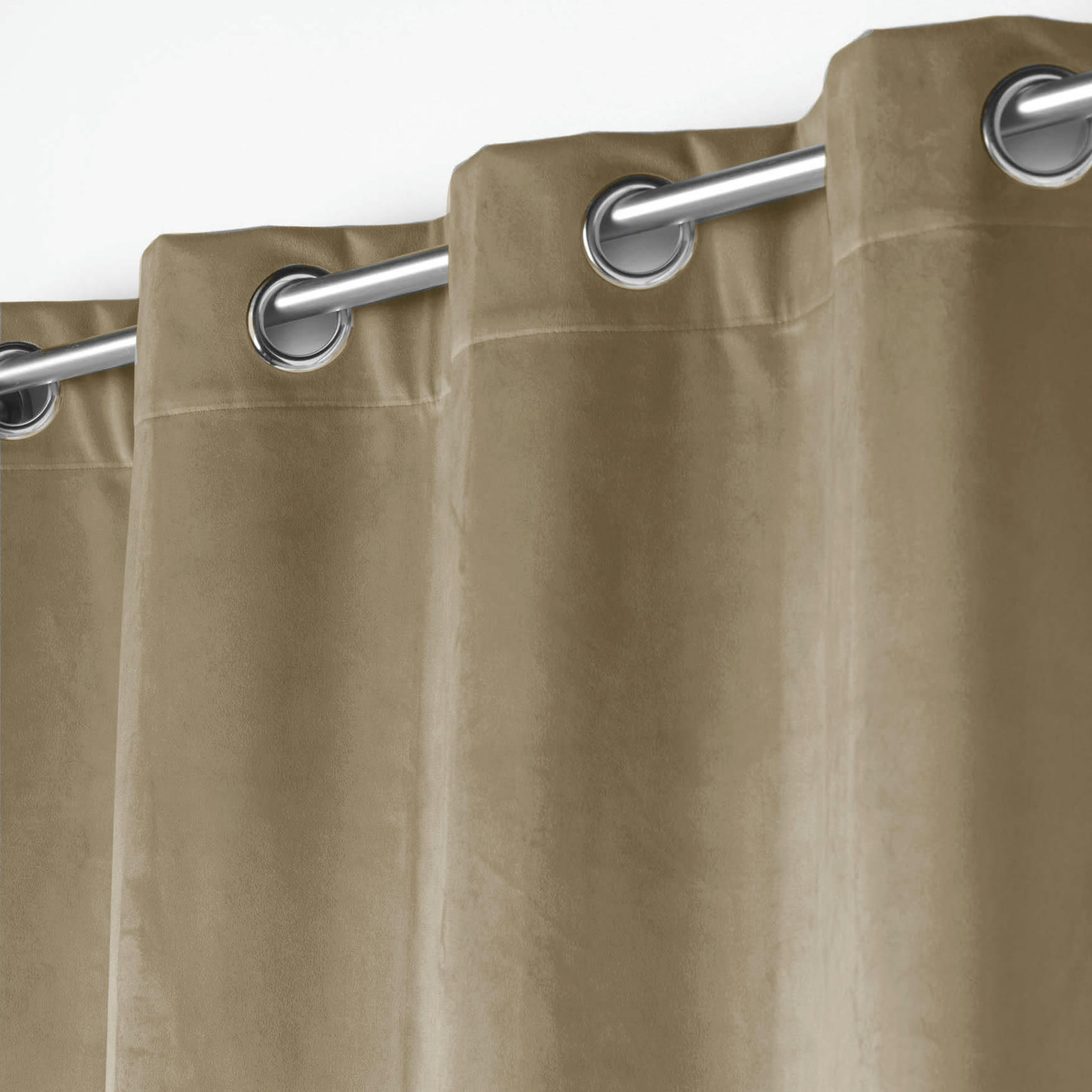 - Rideau en velours au style cossu polyester/velours taupe 140x250 cm