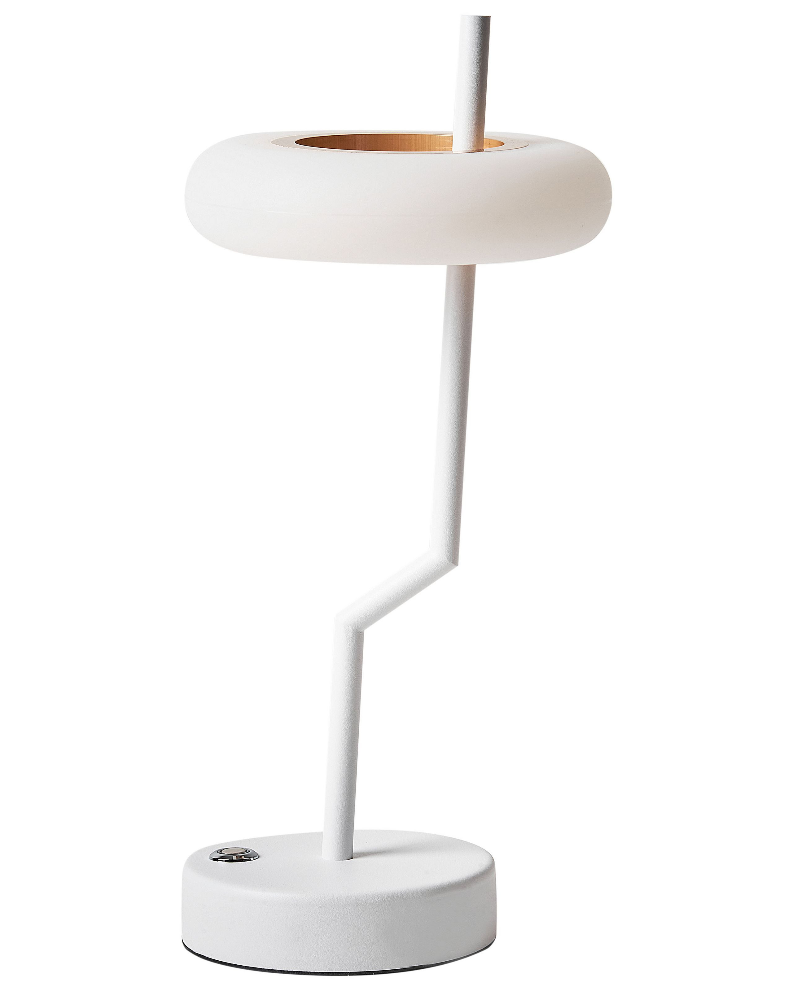 Nowoczesna lampa stołowa metalowa biała