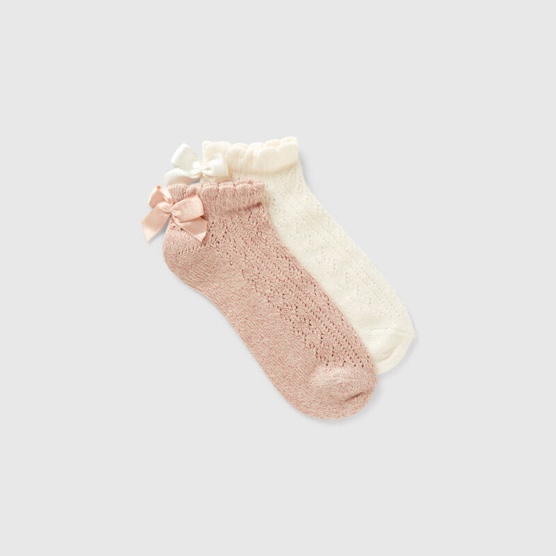 Short socks with bow