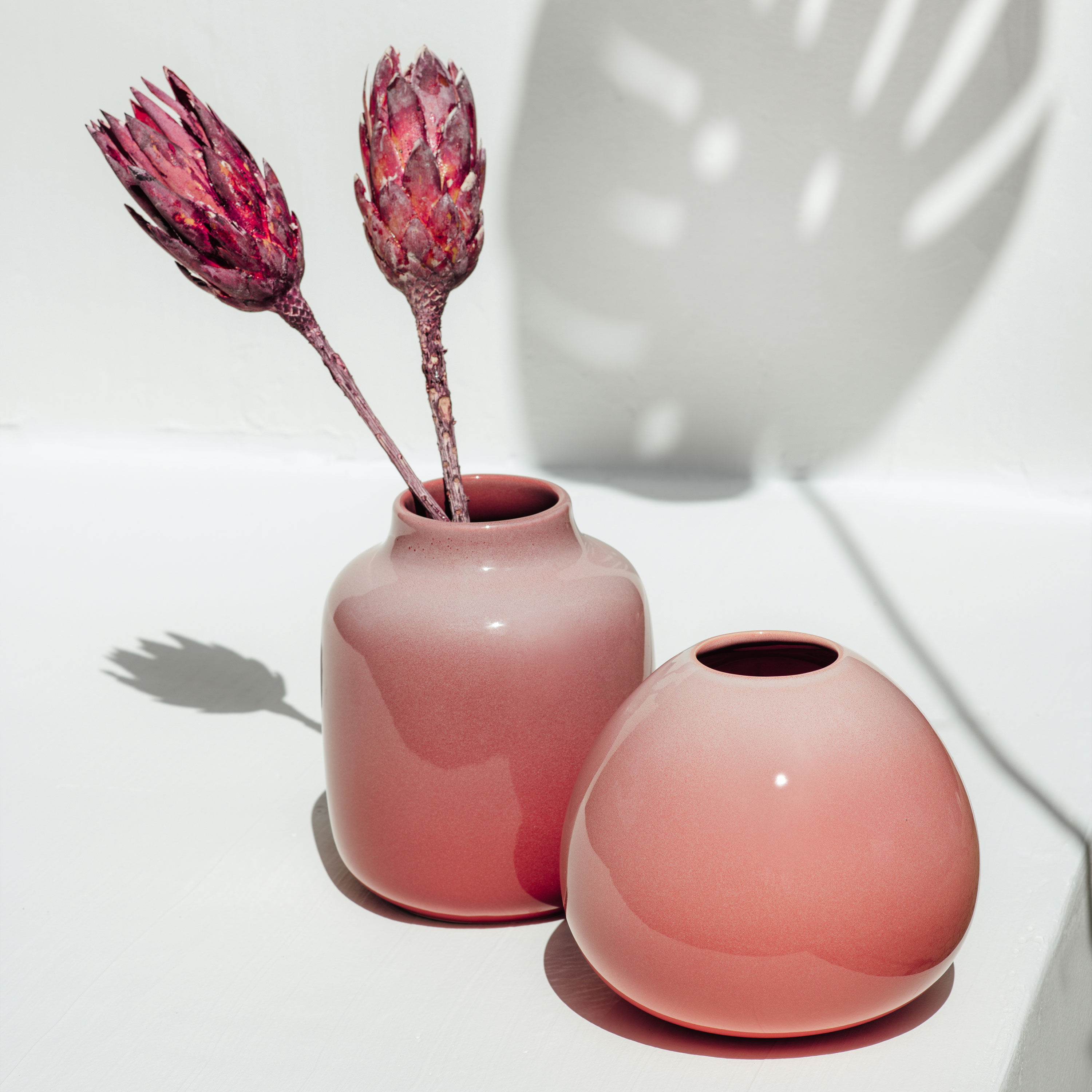 Perlemor Vase - Pink, 5.1'' x 6.1'', stoneware