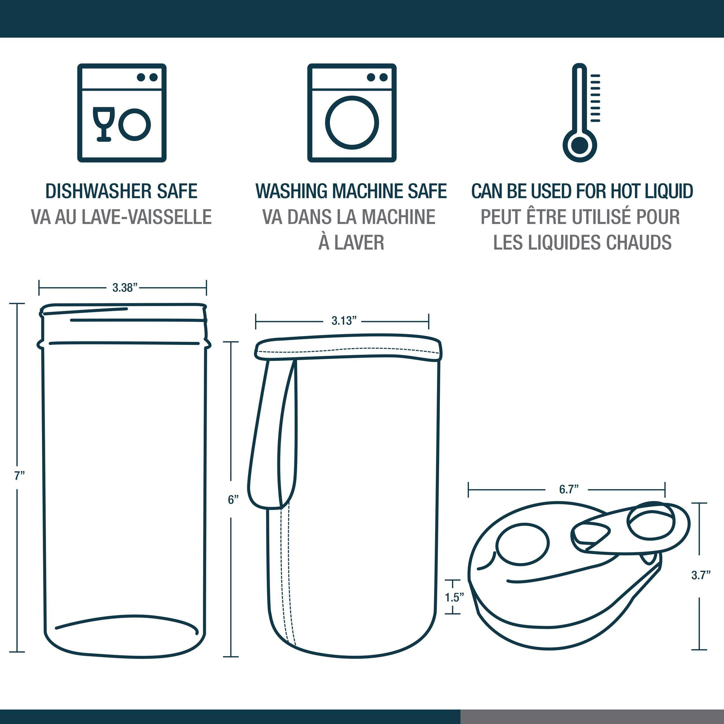 Masontops Hydration Kit with Insulated Sleeves and Glass Jars, Assorted Colours, 709-mL, 2-pk