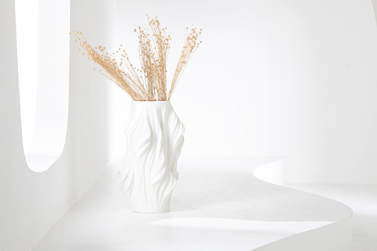 J-Line vaas 3D Print Onregelmatig - porselein - wit