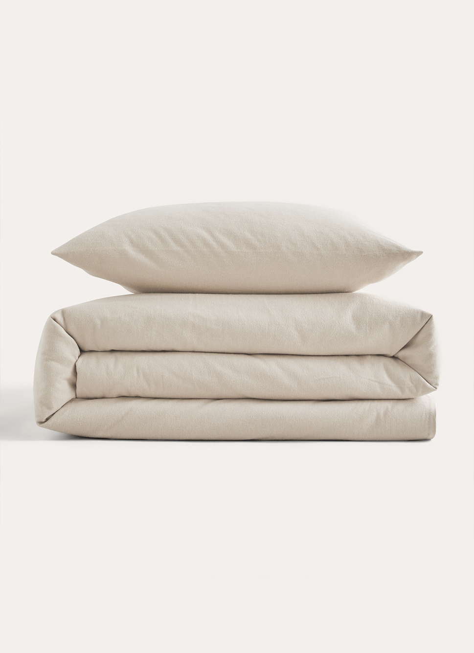 HOUSSE DE COUETTE EN FLANELLE COCON TAUPE