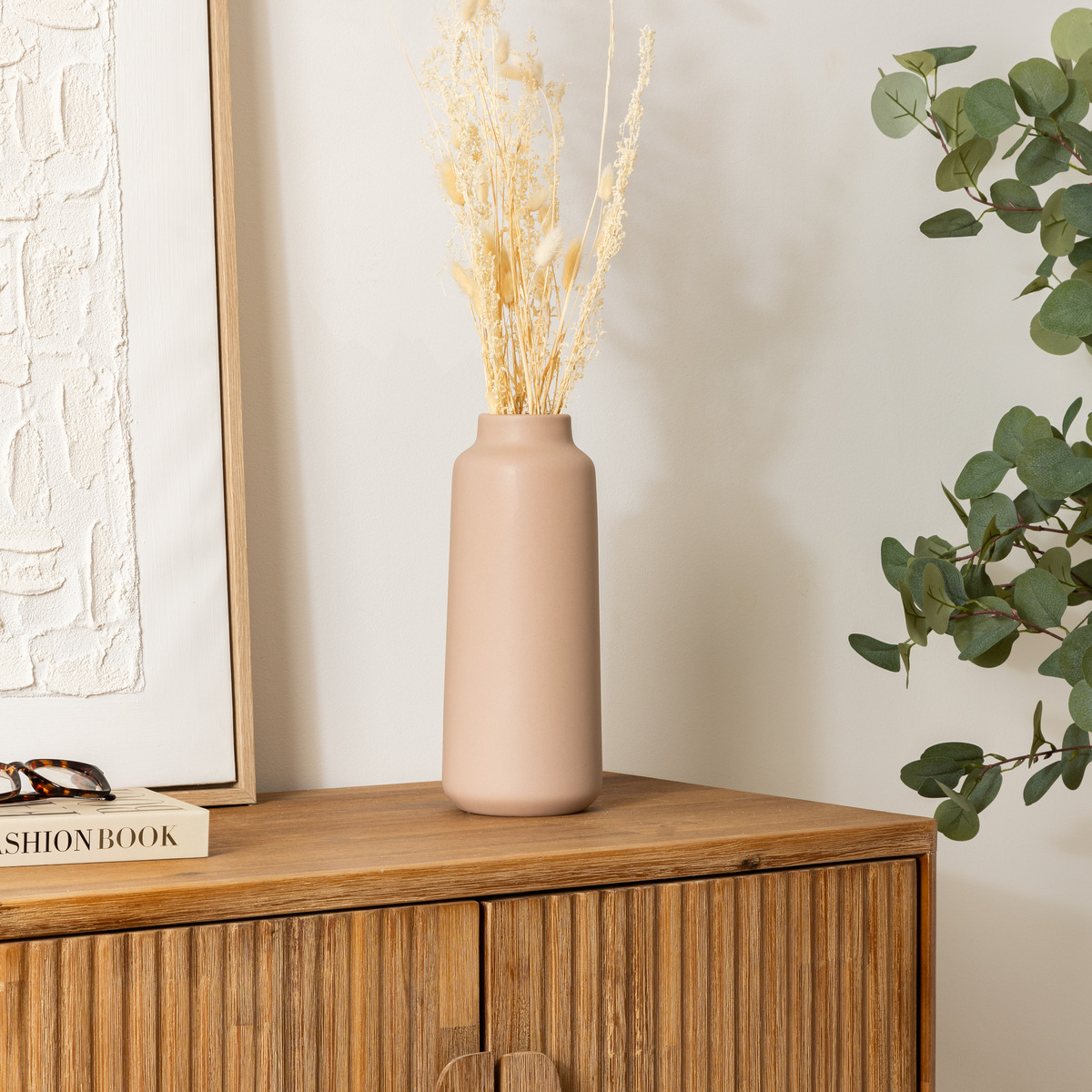 Ceramic vase "Tila" Light pink, H.30 cm