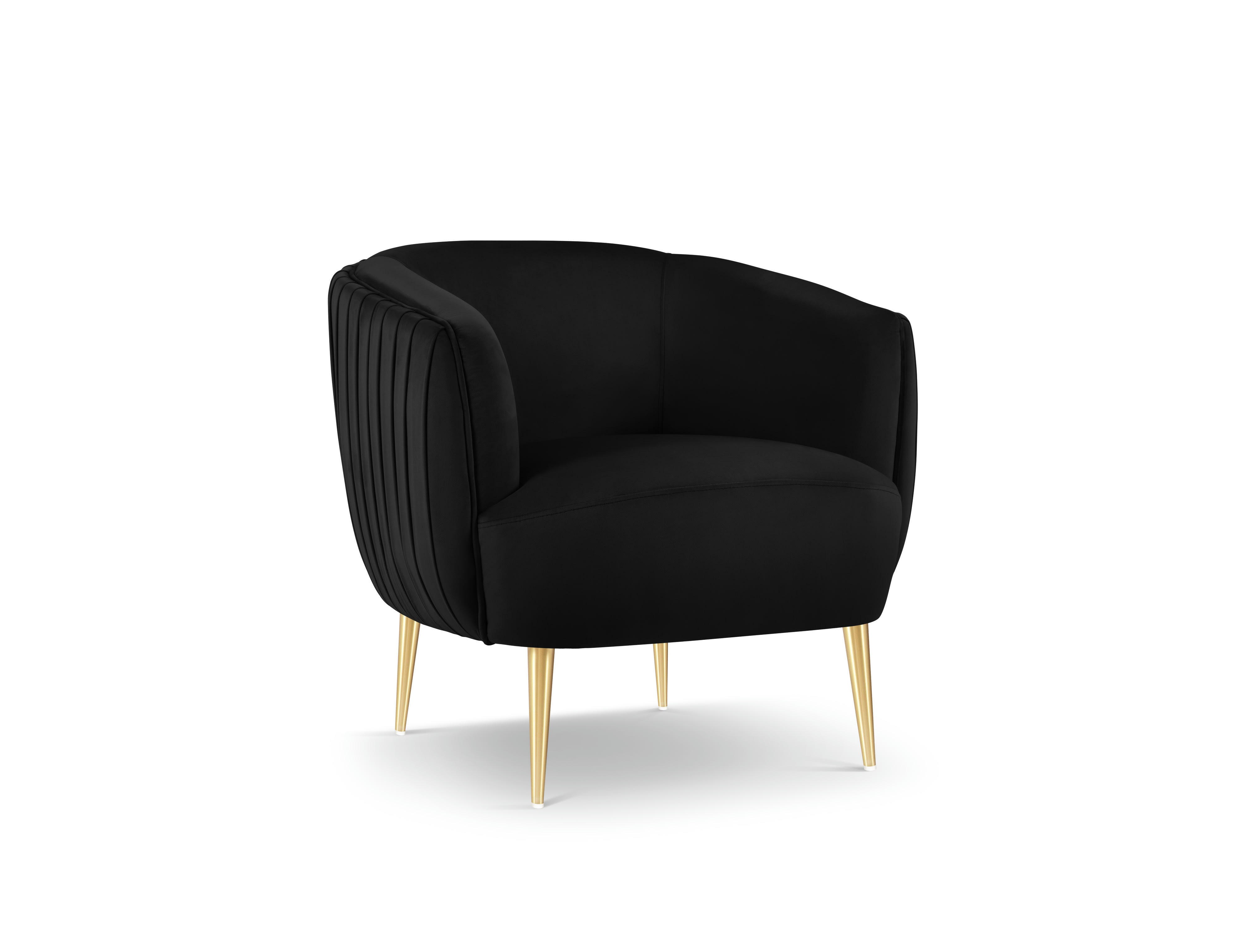 MOSS - Fauteuil en velours noir