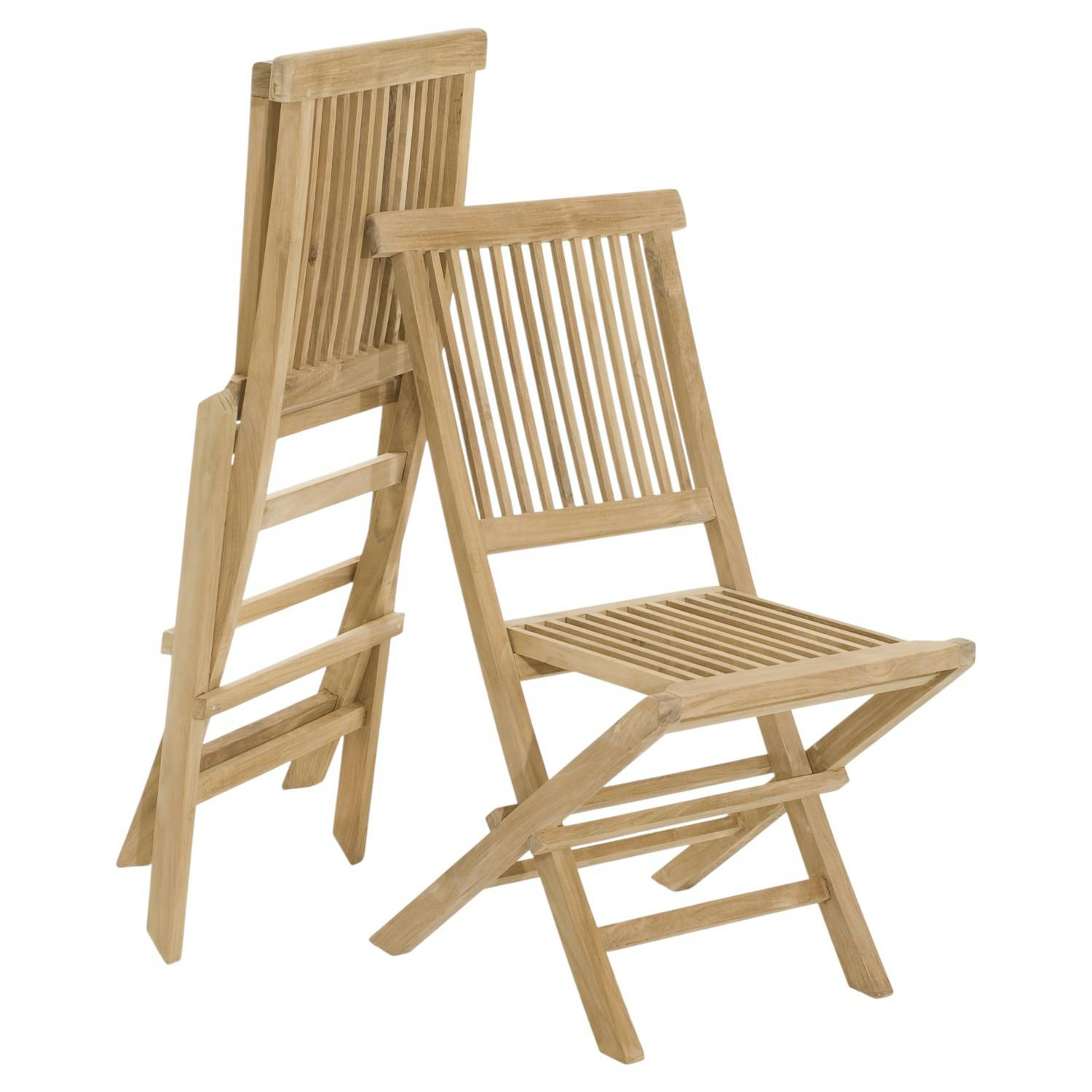 Chaise de jardin en teck à bords droits (lot de 2) SUMMER
