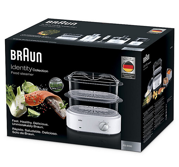 Cuiseur vapeur 2 paniers 850w blanc Braun FS5100WH identity collection
