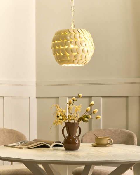 Lampa wisząca MASKELIYA Skorupa kokosa Beżowy