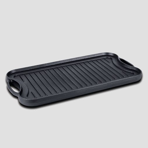 SOGA 2X 50.8cm Cast Iron Ridged Griddle Hot Plate Grill Pan BBQ Stovetop
