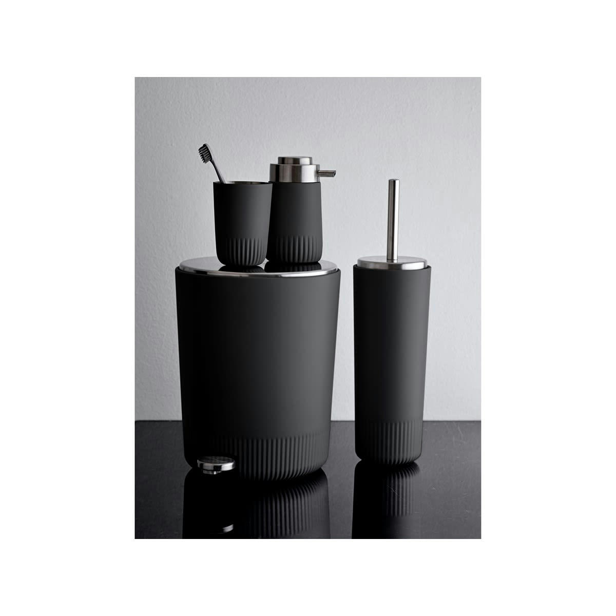 PLISSÉ - Brosse de toilette en acier inoxydable gris anthracite