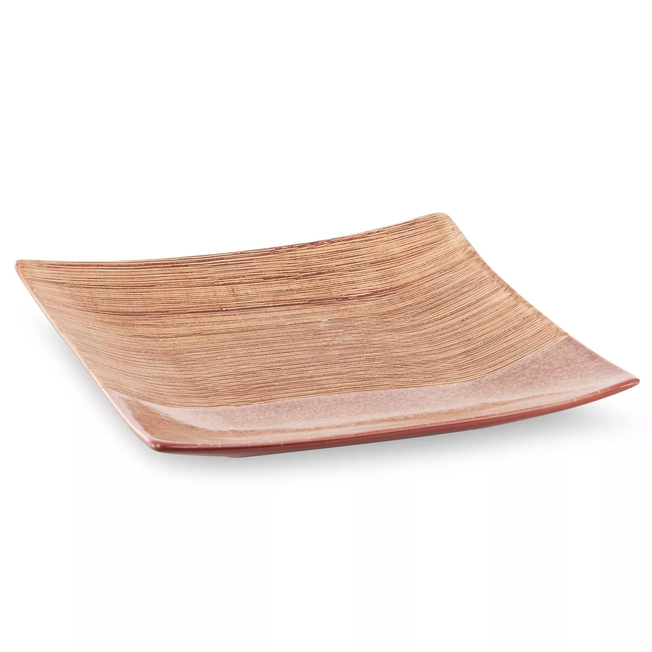 Patera ceramiczna dekoracyjna czerwono-jasnobrązowa 27x27x5 cmELDA