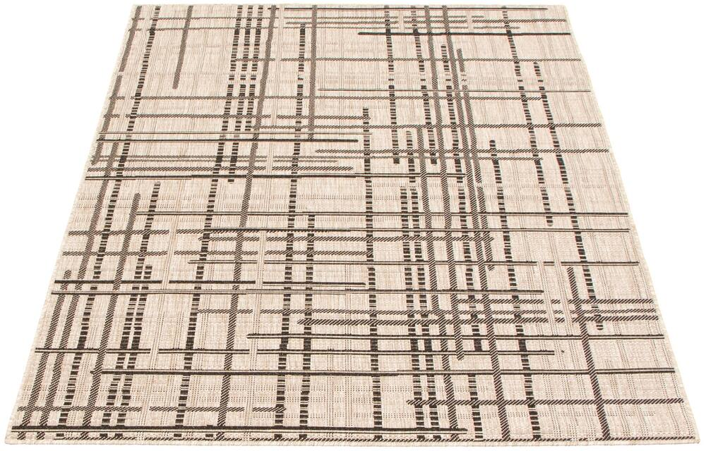 ECARPET Sisal Burburry Indoor/Outdoor Area Rug, Silver/Black, Assorted Sizes