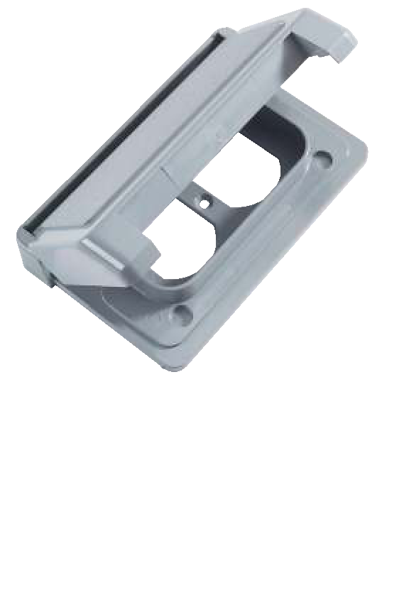 Hubbell 5180-0 1 Gang Horizontal Duplex Weatherproof Outlet Box Cover, Grey