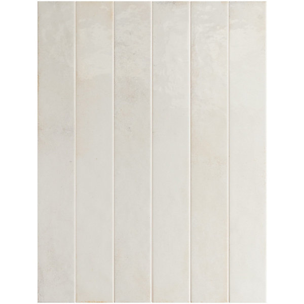 Carrelage Mur Intérieur Format allongé Blanc Brillant. Bali White 5x40 cm