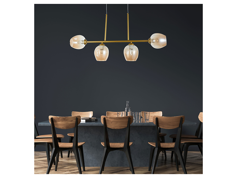 Lampa wisząca Liza 4-punktowa stalowa złota