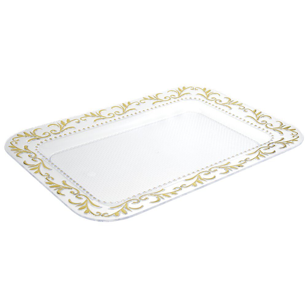 Plateau en plastique décor oriental doré 38x27xH2,5cm