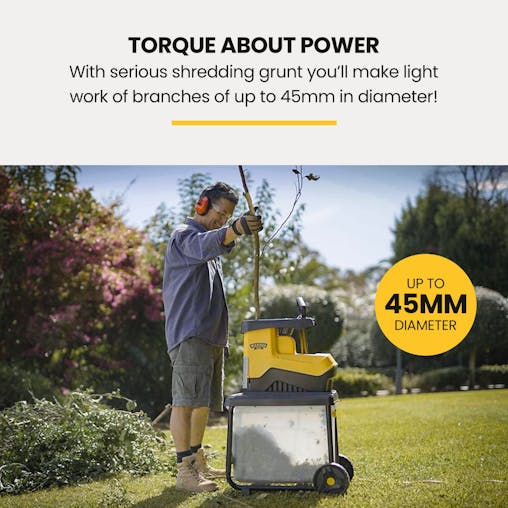 NNEMB 2400W Electric Mulcher Crushing Garden Shredder Chipper