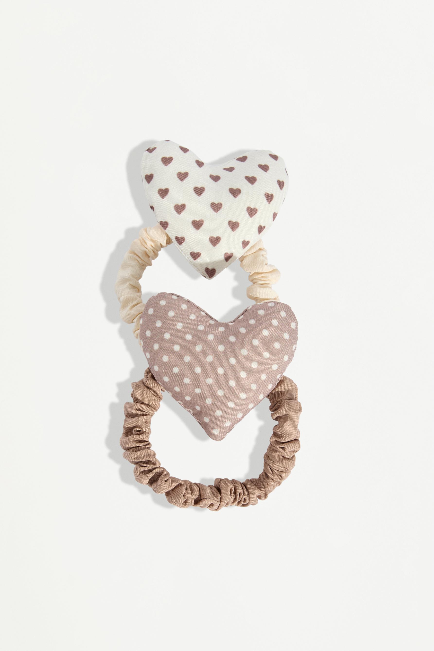 Scrunchies finos corazón (Pack 2)