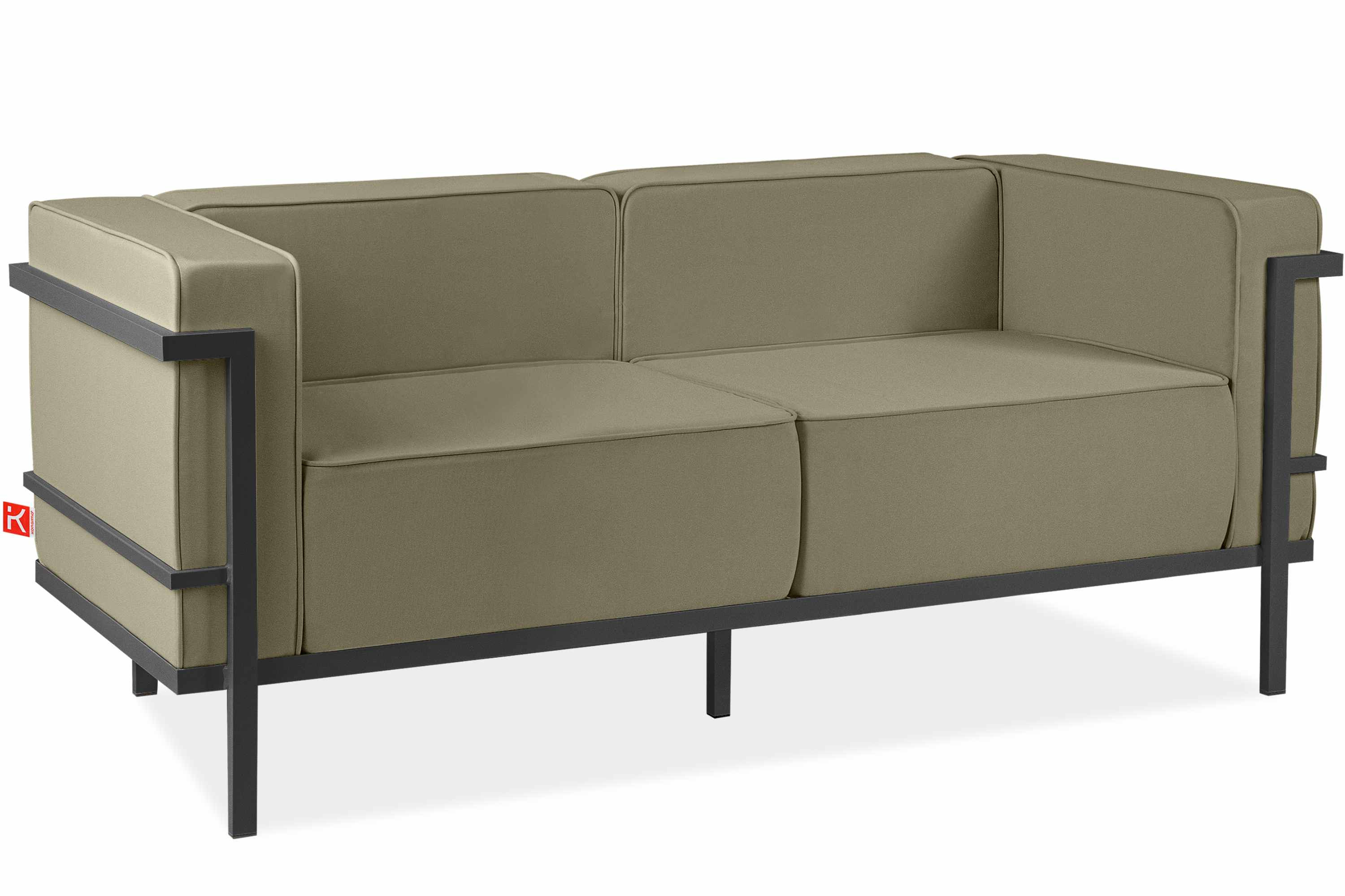 KONSIMO TRIGLO Sofa ogrodowa dwuosobowa stalowy stelaż i wygodne poduszki