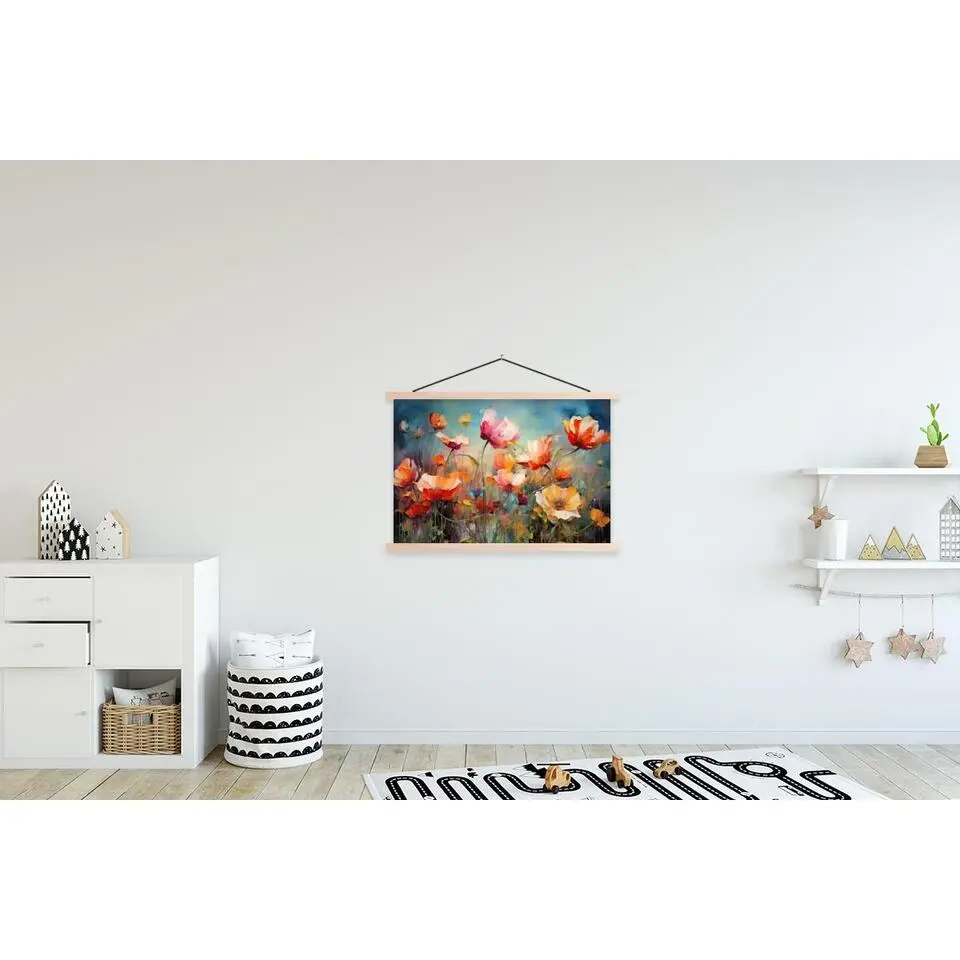 MuchoWow - Schoolplaat/ wandhanger - Bloemen - Watercolor - Kunst - Bo