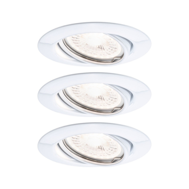 Spot encastrable LED Base blanc GU10 blanc chaud IP20 4,5 W 3 pièces PAULMANN