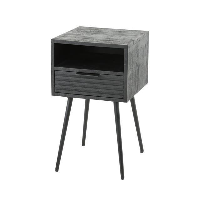Giga Meubel Nachtkastje Marina - Zwart Hout - 35x35x60cm