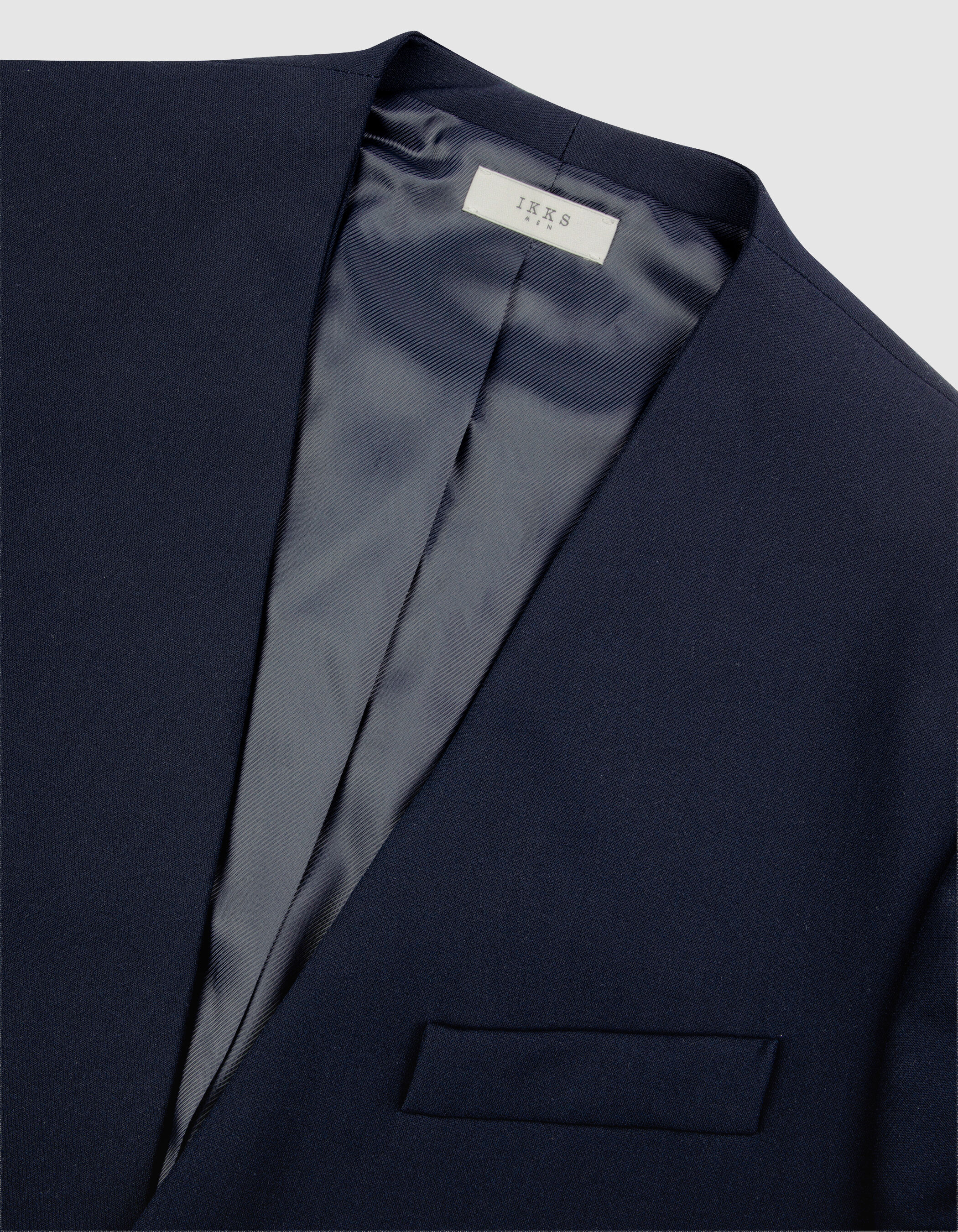 Veste de costume bleu foncé sans col Homme