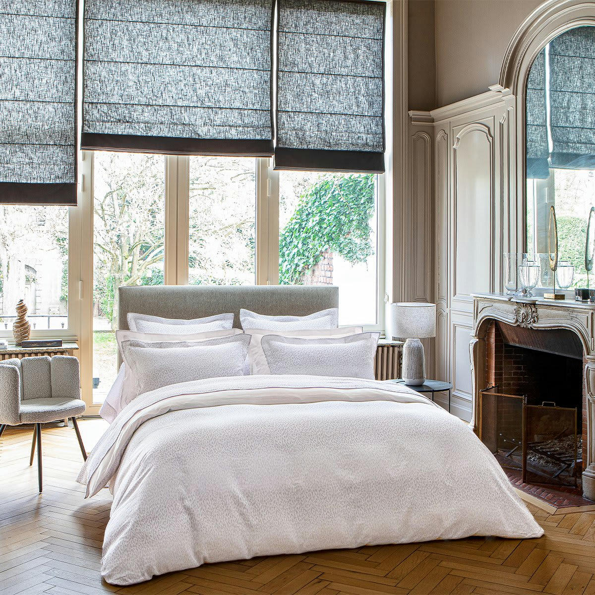 CARACTÈRE - Housse de couette satin beige 240x220 cm