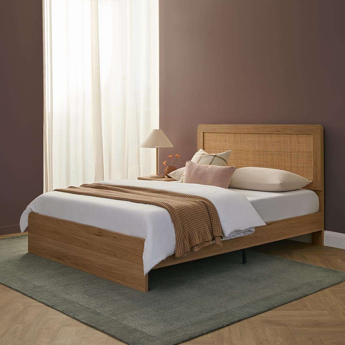Noosa Rattan Queen Bed - Natural