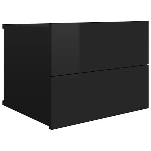 NNEVL Bedside Cabinets 2 pcs High Gloss Black 40x30x30 cm Chipboard