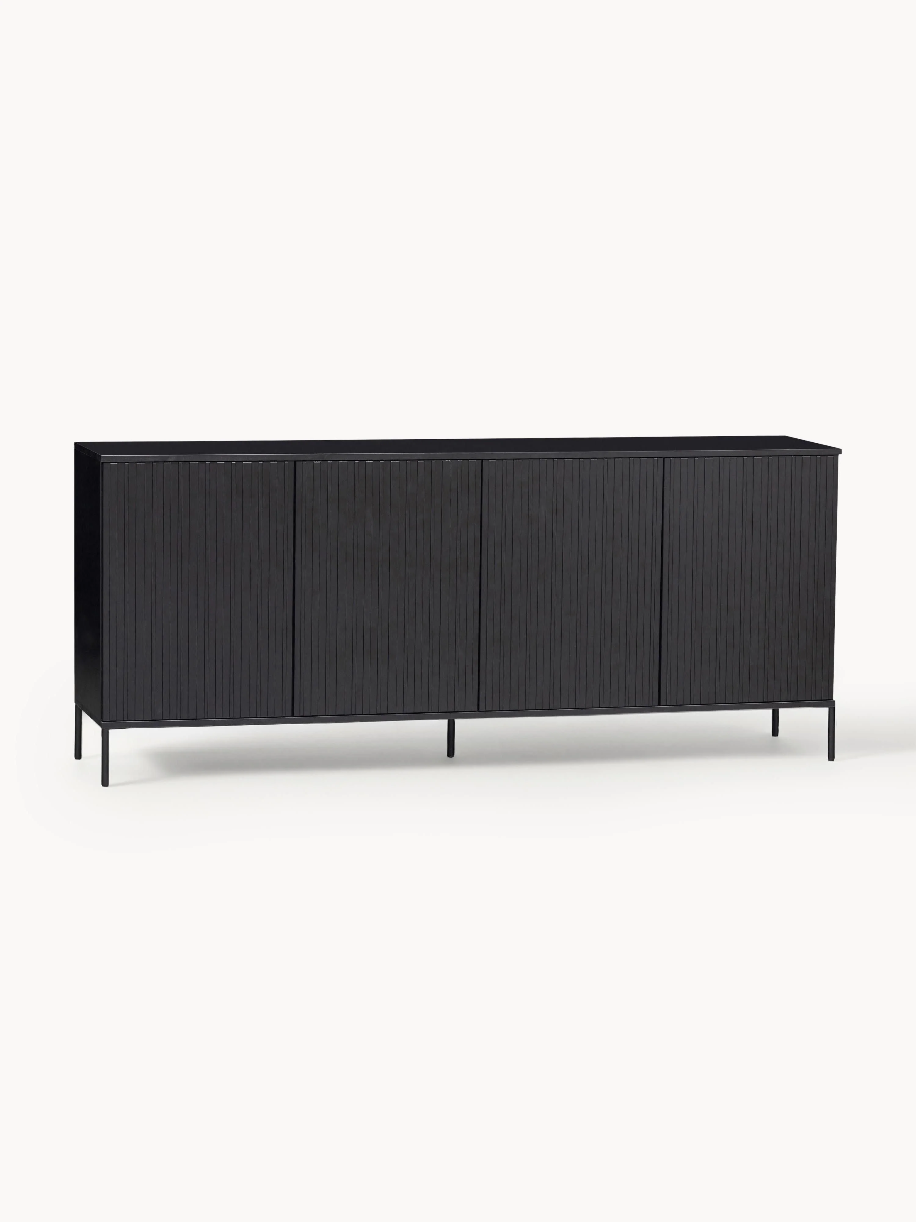 Sideboard Avourio aus Kiefernholz mit geriffelter Front