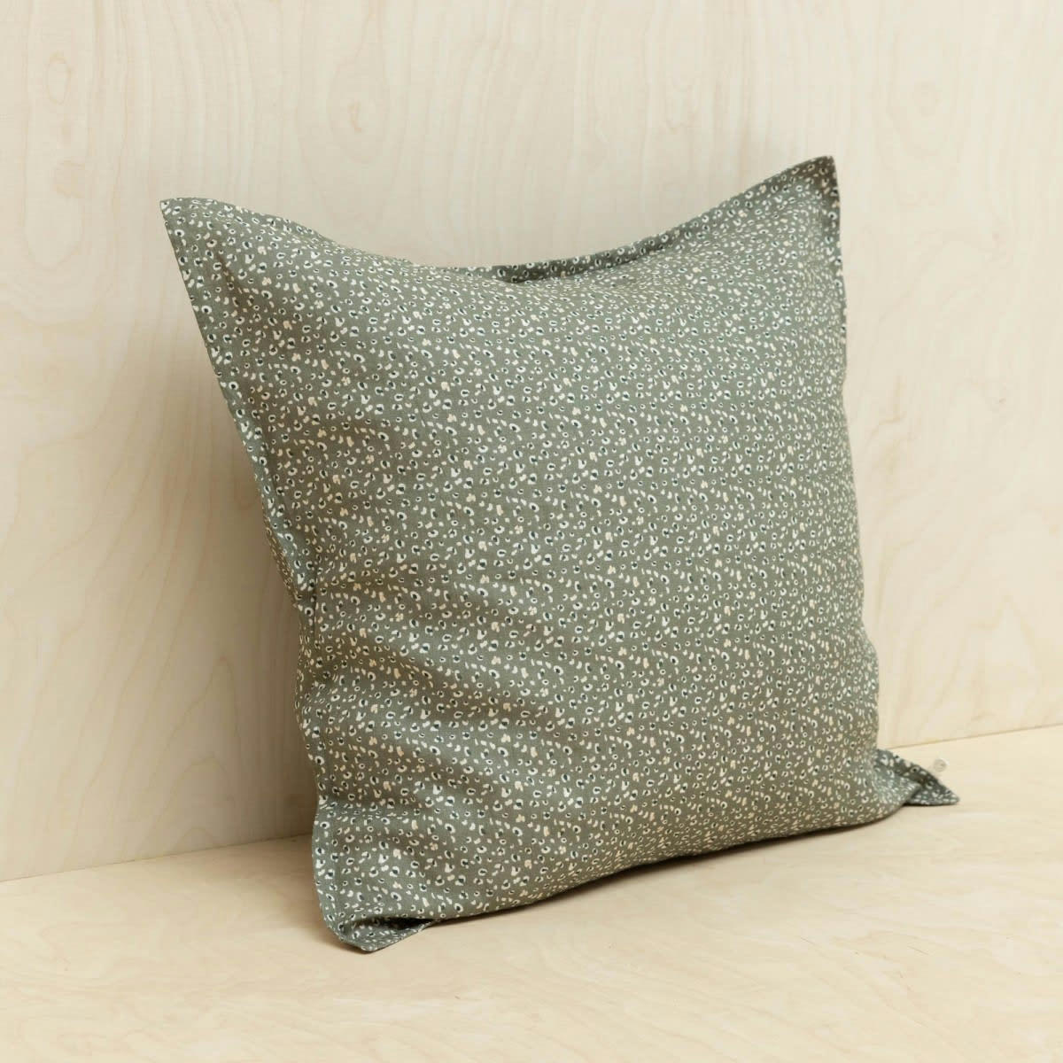 HÔTEL PARTICULIER - Taie oreiller en lin lavé imprimé léopard kaki 50x75