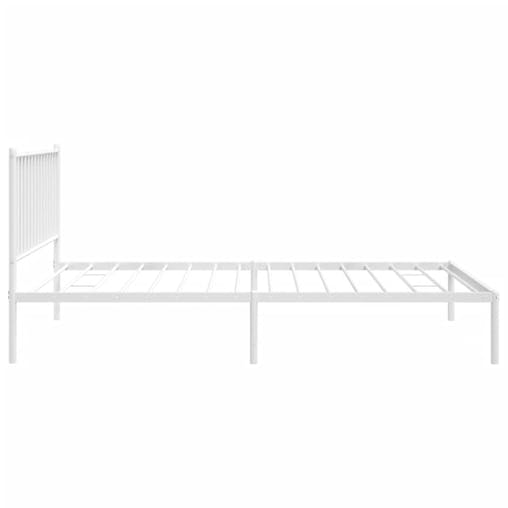 NNEVL Metal Bed Frame with Headboard White 107x203 cm