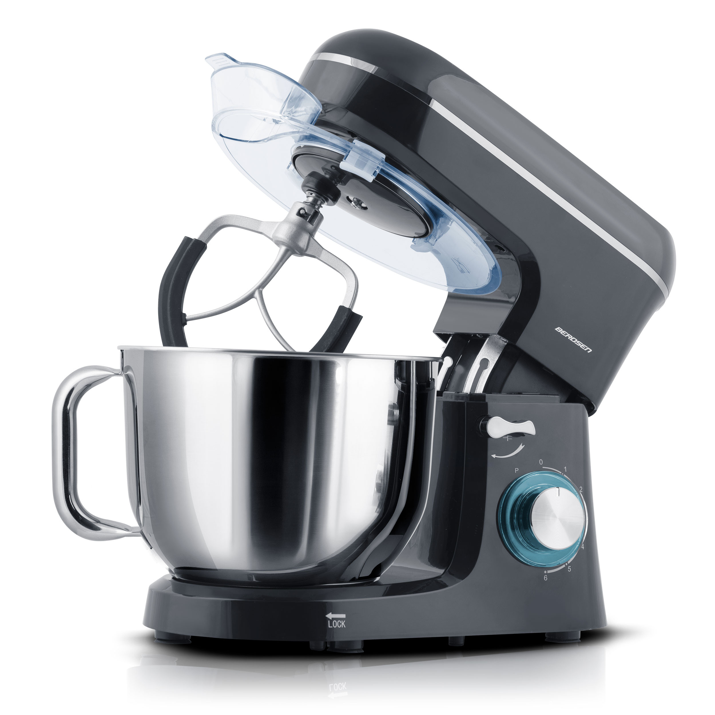 Robot kuchenny planetarny mikser Berdsen 1400W 3w1 6l czarno-srebrny 375600