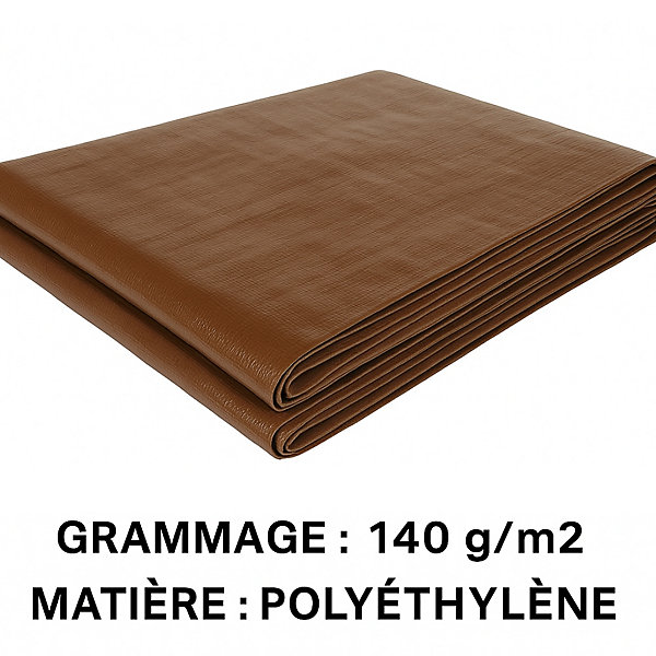 Bâche à bûches nature 140 g/m2 - 1.5 x 6 - Marron - TERRE JARDIN