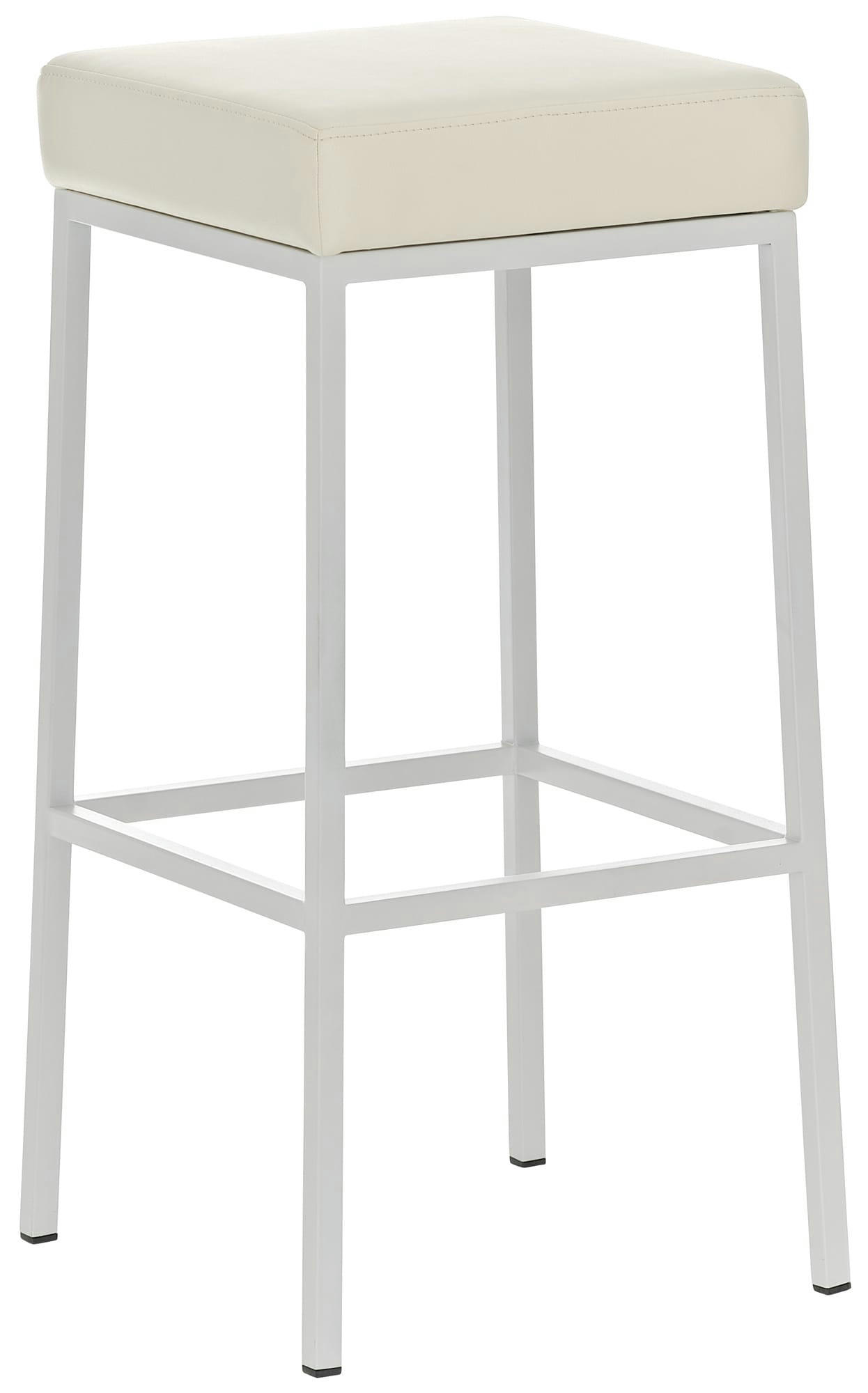 MONTREAL - Lot 2 tabourets de bar avec pieds en métal en similicuir Crème