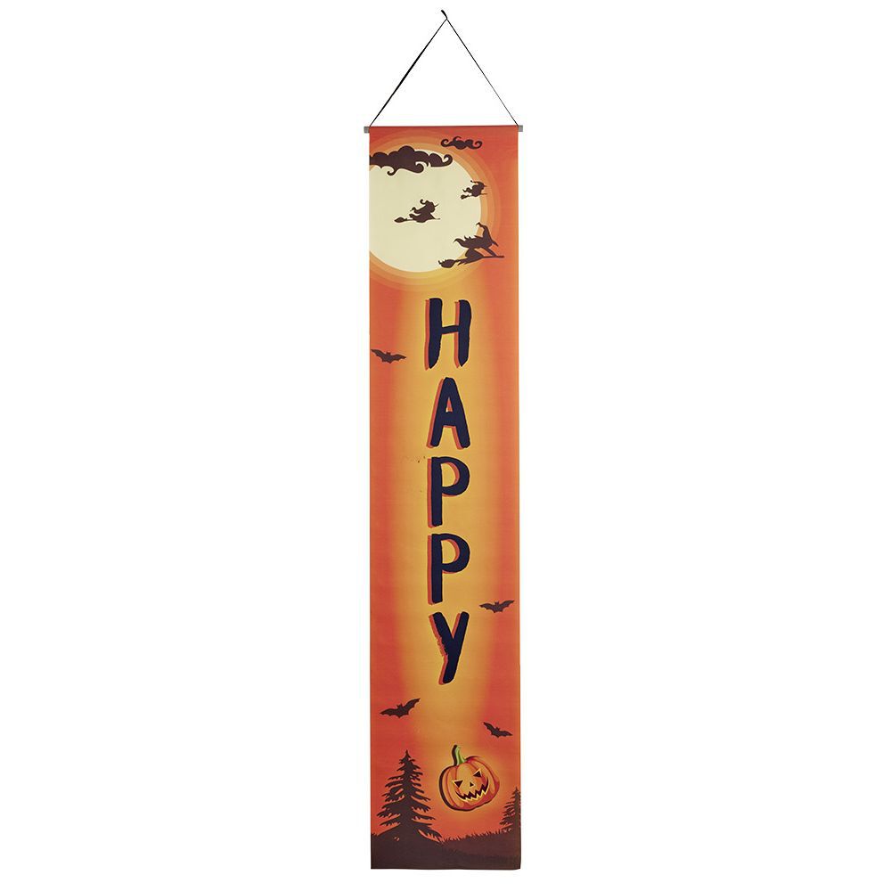 Bannière verticale inscription Happy Halloween 40xH200cm x2