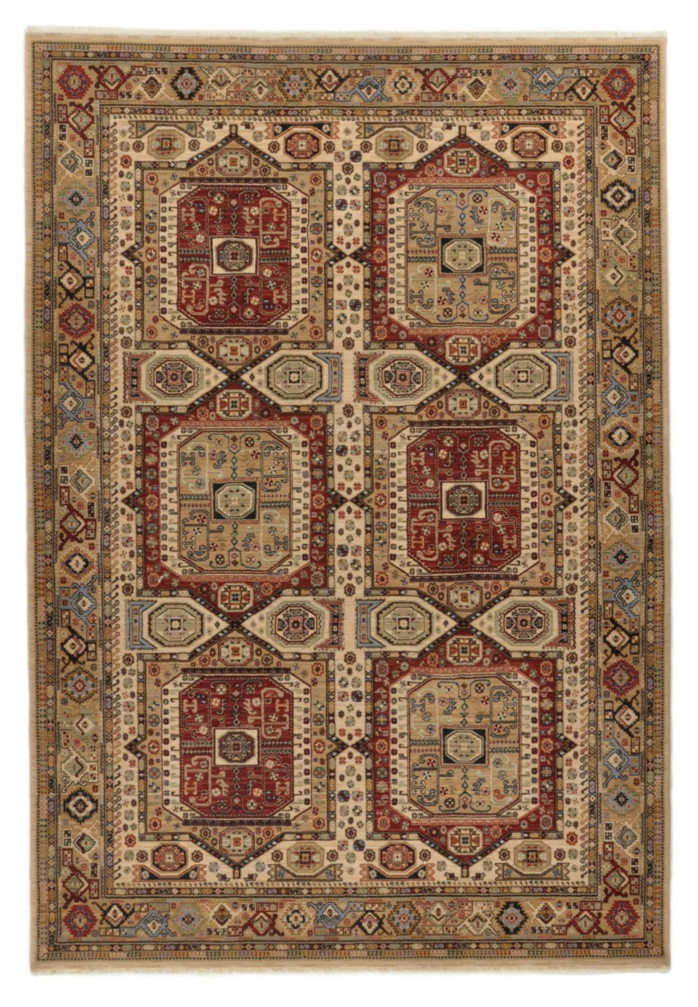 SAHARNA - Tapis d'orient tissé - à franges beige 300x380 cm