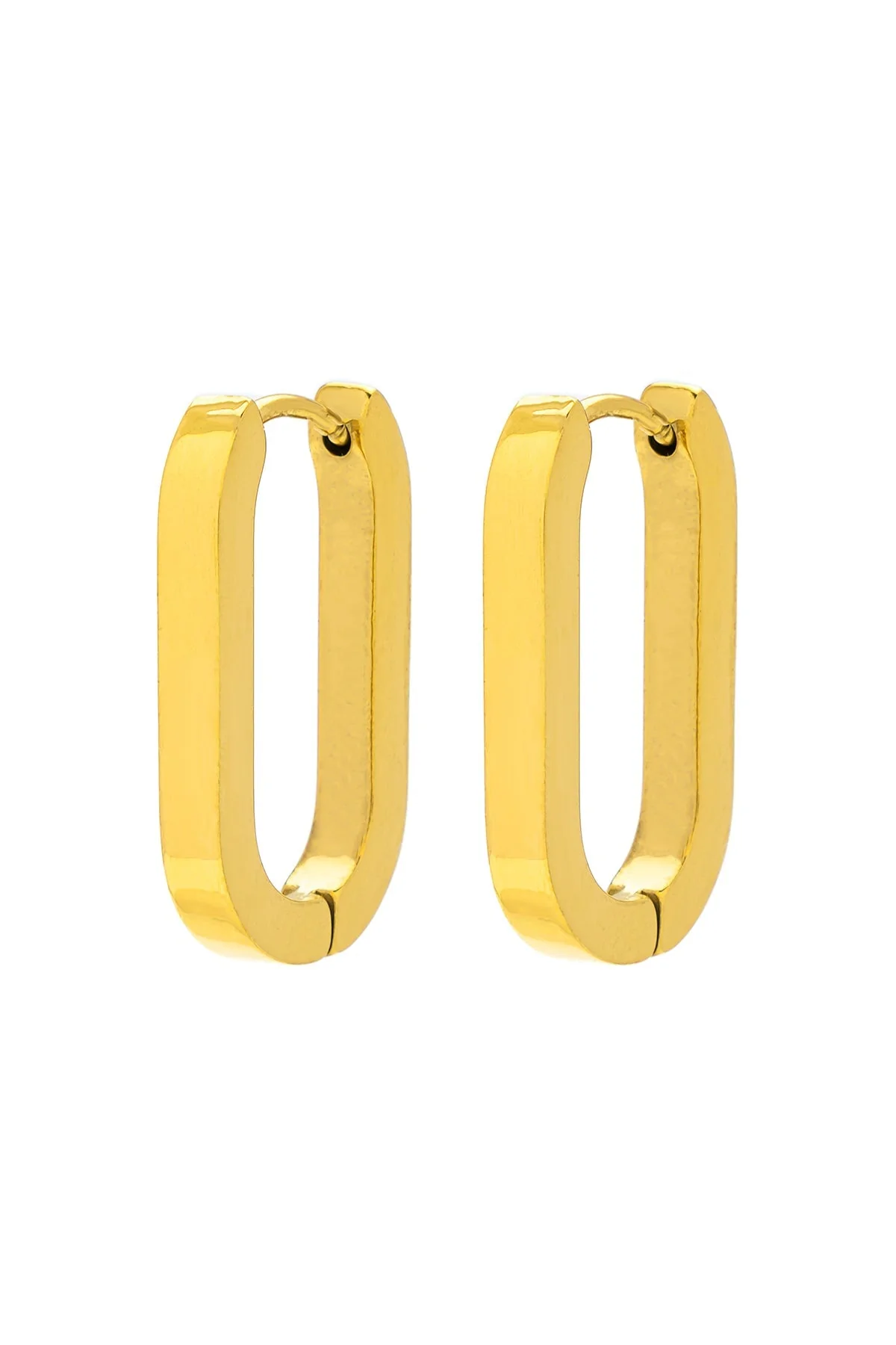 Paperclip Medium Gold Earrings