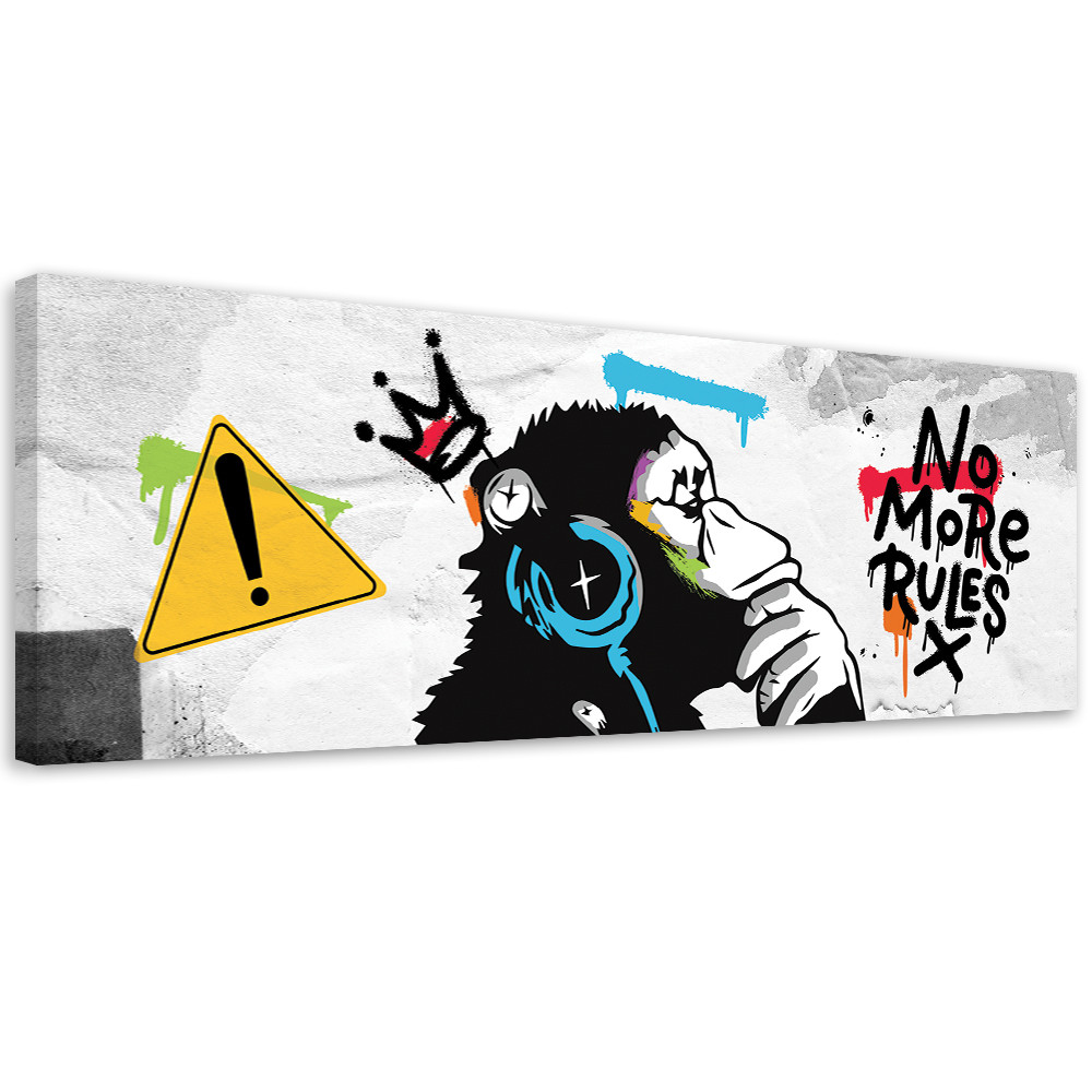 Feeby Obraz na płótnie, Banksy DJ Małpa 90x30