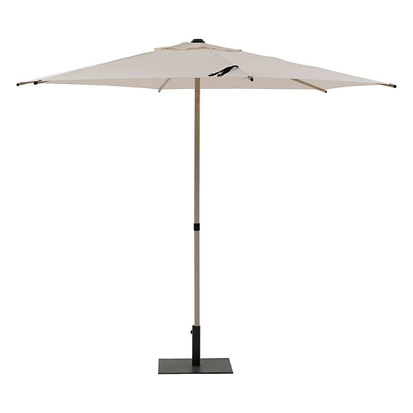 Parasol droit carré Soya argile &blé 2,7m en acier et polyester - Hespéride